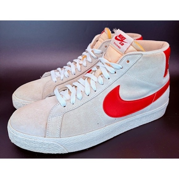 Nike SB Blazer Mid Suede Beige Mens size 10 sneakers mids summit lobster Red - Picture 1 of 10